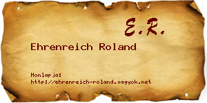 Ehrenreich Roland névjegykártya